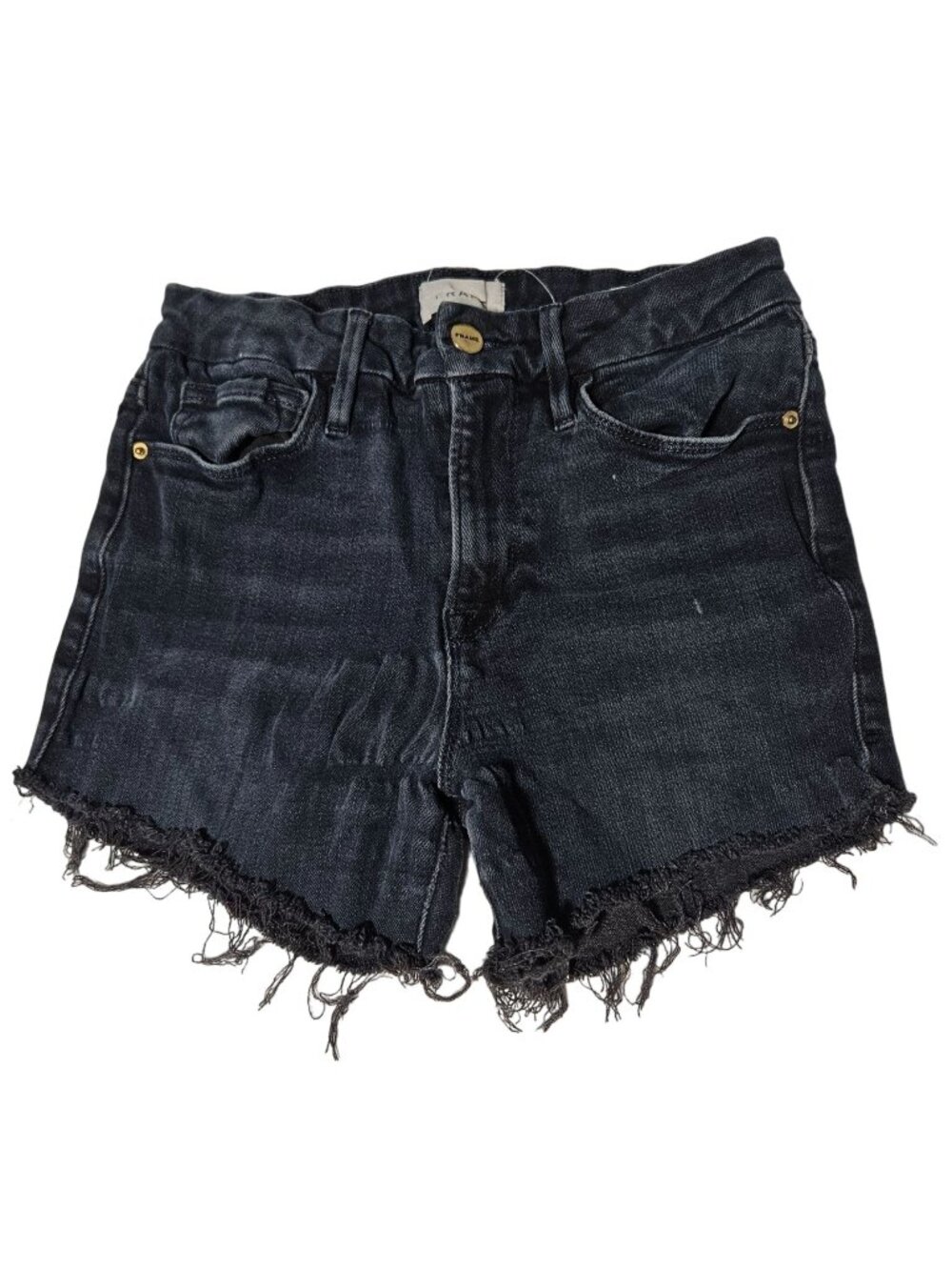 Frame Cut Off Jean Shorts Womens Size 27 Mid Rise Dark Wash Denim Summer Wear